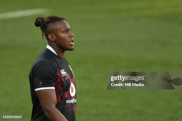 Maro Itoje of the British & Irish Lions before the second test between South Africa and the British & Irish Lions at FNB Stadium on July 31, 2021 in...