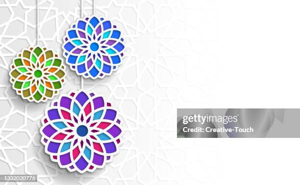 floral paper pattern background - ashura muharram stock illustrations