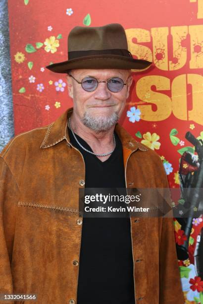 Michael Rooker attends the Warner Bros. Premiere of "The Suicide Squad" at Regency Village Theatre on August 02, 2021 in Los Angeles, California.