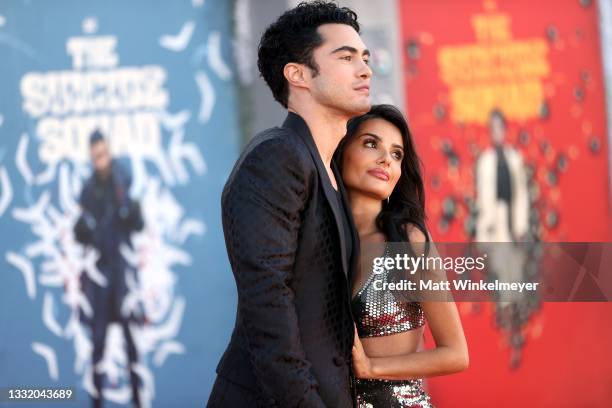 Darren Barnet and Mikaela Hoover attend the Warner Bros. Premiere of "The Suicide Squad" at Regency Village Theatre on August 02, 2021 in Los...