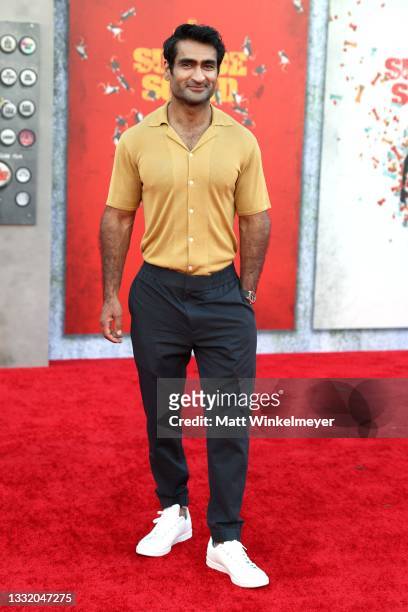 Kumail Nanjiani attends the Warner Bros. Premiere of "The Suicide Squad" at Regency Village Theatre on August 02, 2021 in Los Angeles, California.