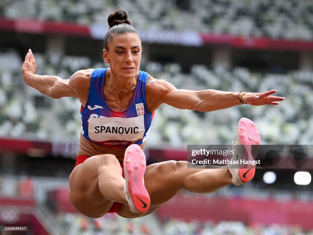 Ivana Spanovic of Team Serbia competes in the Women's Long Jump Final