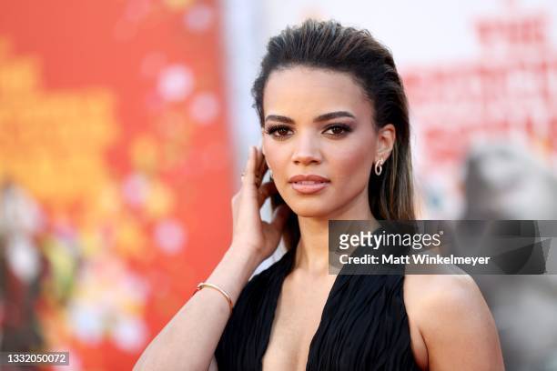 Leslie Grace attends the Warner Bros. Premiere of "The Suicide Squad" at Regency Village Theatre on August 02, 2021 in Los Angeles, California.