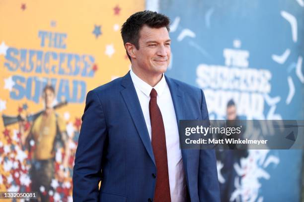 Nathan Fillion attends the Warner Bros. Premiere of "The Suicide Squad" at Regency Village Theatre on August 02, 2021 in Los Angeles, California.