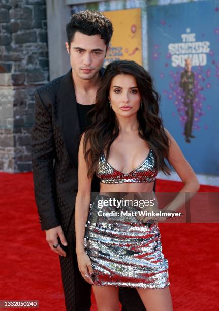 Darren Barnet and Mikaela Hoover attend the Warner Bros. Premiere of "The Suicide Squad" at Regency Village Theatre on August 02, 2021 in Los...