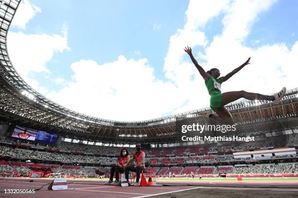 Ese Brume of Team Nigeria competes in the Women's Long Jump Final on day eleven of the Tokyo 2020 Olympic Games at Olympic Stadium on August 03, 2021...