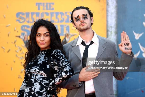 Jessie Reyez and Grandson attend the Warner Bros. Premiere of "The Suicide Squad" at Regency Village Theatre on August 02, 2021 in Los Angeles,...