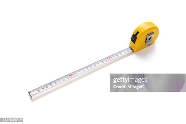 tape measure isolated on white - centimeter stockfoto's en -beelden