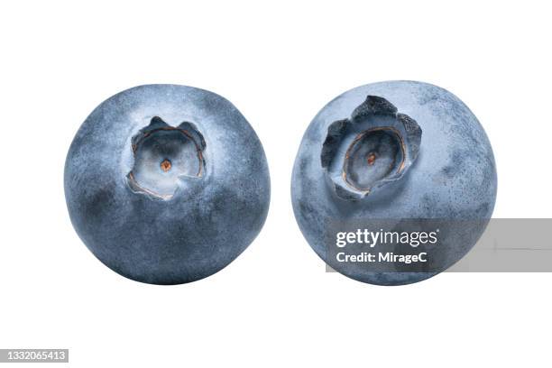 blueberry isolated on white - ブルーベリー ストックフォトと画像