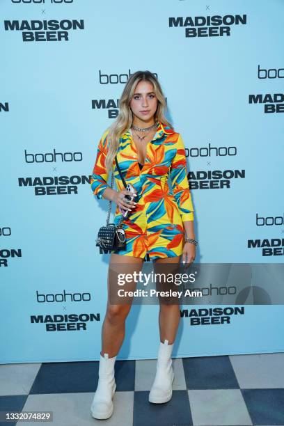 Tate Mcrae attends boohoo x Madison Beer Launch Event at Pendry West Hollywood on August 02, 2021 in Los Angeles, California.