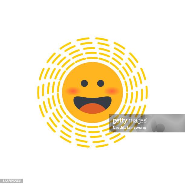 fröhliche lustige smiley-sonne - hitzefrei stock-grafiken, -clipart, -cartoons und -symbole