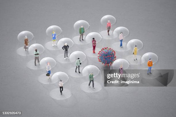 infektionskrankheiten und isolation - abstand halten infektionsvermeidung stock-fotos und bilder