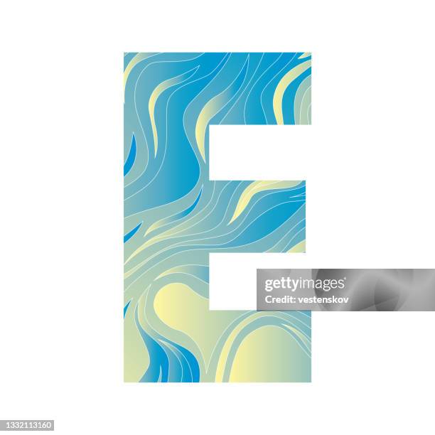 illustrations, cliparts, dessins animés et icônes de abstrait gradation wave pattern alphabets illustration vectorielle - lettre e