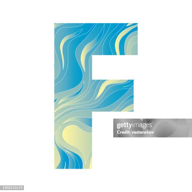 abstract gradation wave pattern alphabets vector illustration - gradation stock illustrations