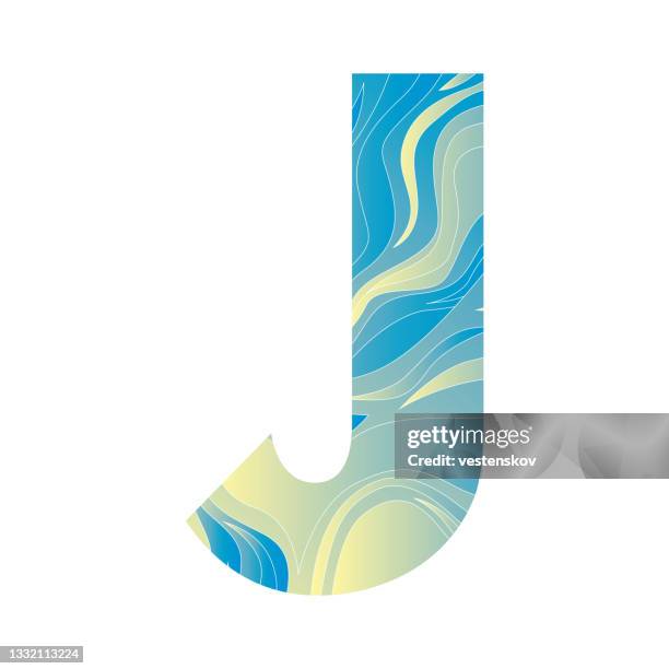 abstract gradation wave pattern alphabets vector illustration - yellow gradation stock illustrations