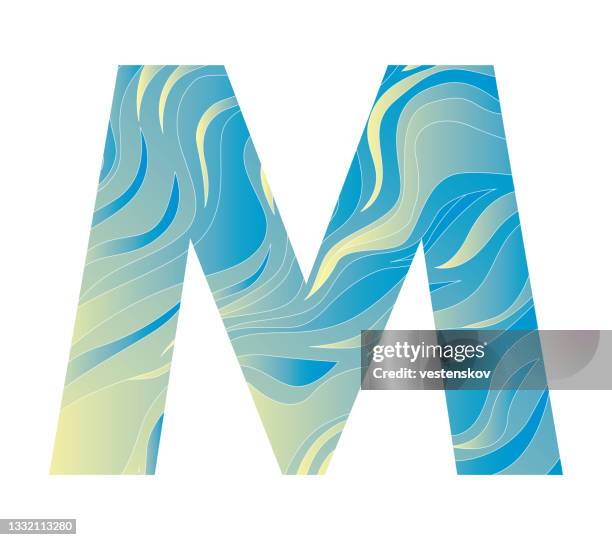 abstract gradation wave pattern alphabets vector illustration - gradation stock illustrations