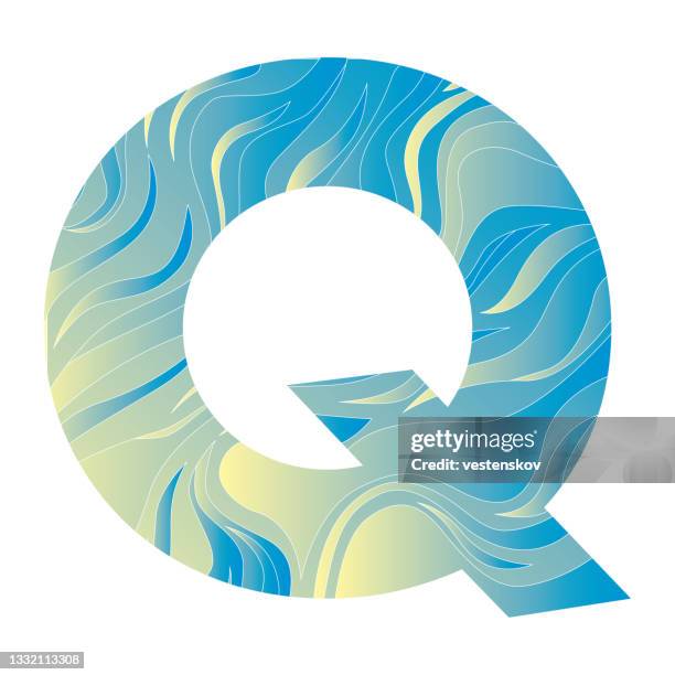 abstract gradation wave pattern alphabets vector illustration - gradation stock illustrations