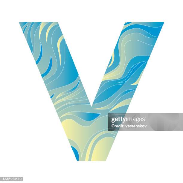 abstract gradation wave pattern alphabets vector illustration - gradation stock illustrations