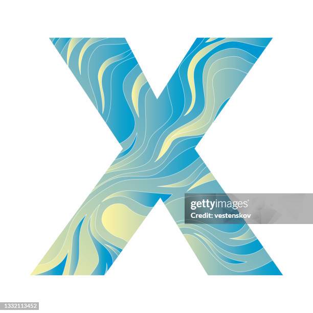 abstract gradation wave pattern alphabets vector illustration - gradation stock illustrations