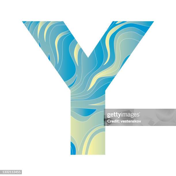 abstract gradation wave pattern alphabets vector illustration - gradation stock illustrations