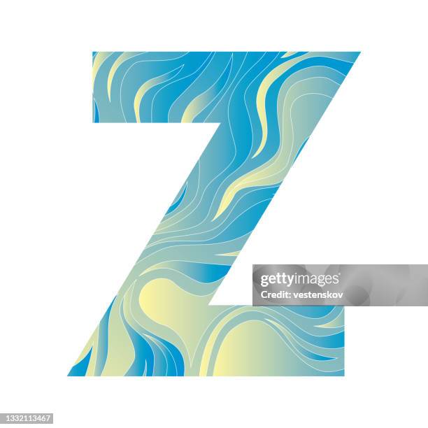 illustrations, cliparts, dessins animés et icônes de abstrait gradation wave pattern alphabets illustration vectorielle - z