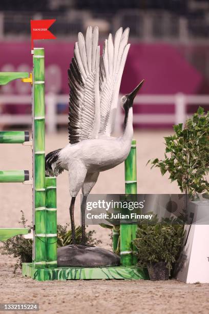 General view of Props around the jump during the Jumping Individual Qualifier on day eleven of the Tokyo 2020 Olympic Games at Equestrian Park on...