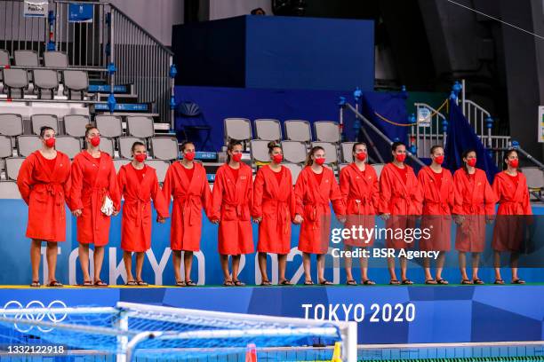 Paula Leiton of Spain, Maica Garcia of Spain, Roser Tarrago of Spain, Judith Forca of Spain, Clara Espar of Spain, Irene Gonzalez of Spain, Elena...