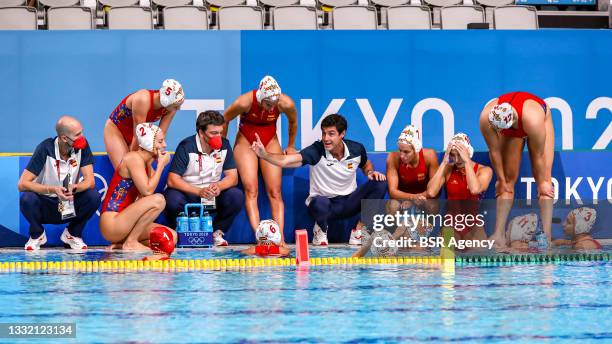 Head coach Miki Oca of Spain, assistant coach Jordi Valls Nart of Spain, assistant coach Angel Luis Andreo Gaban of Spain, Paula Leiton of Spain,...