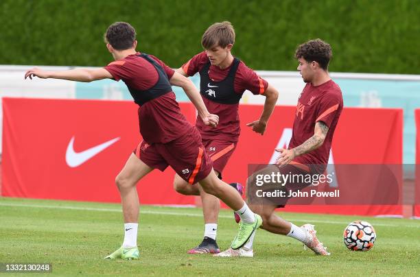 Leighton Clarkson of Liverpool during a training session on August 03, 2021 in UNSPECIFIED, Austria.