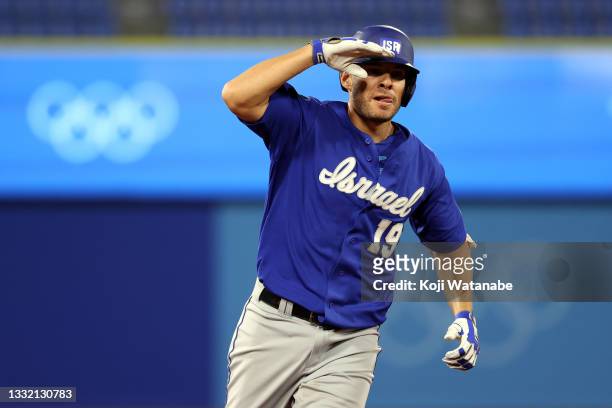 Daniel Valencia of Team Israel rounds the bases after hitting a two-run home run in the eighth inning against Team Dominican Republic during the...
