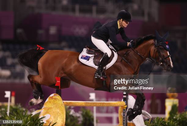 Edwina Tops-Alexander of Team Australia riding Identity Vitseroel competes during the Jumping Individual Qualifier on day eleven of the Tokyo 2020...