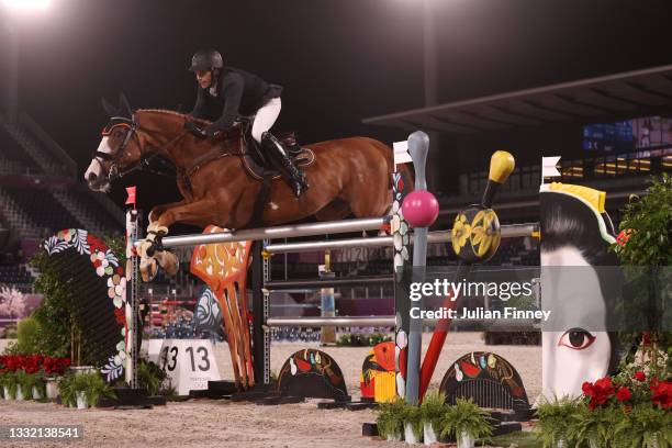 Eduardo Alvarez Aznar of Team Spain riding Legend competes during the Jumping Individual Qualifier on day eleven of the Tokyo 2020 Olympic Games at...