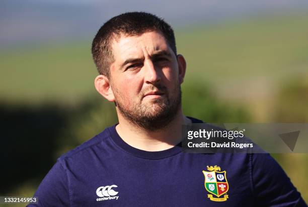 Wyn Jones of British & Irish Lions looks on during a training session at Hermanus High School on August 03, 2021 in Hermanus, South Africa.