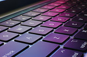 laptop/notebook keyboard with colorful background
