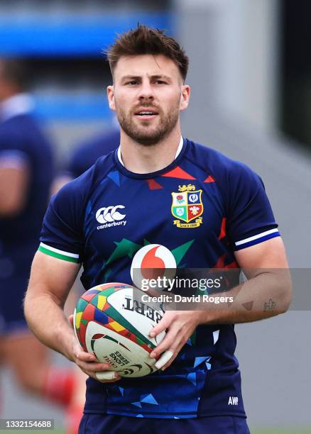 Ali Price of British & Irish Lions looks on during a training session at Hermanus High School on August 03, 2021 in Hermanus, South Africa.