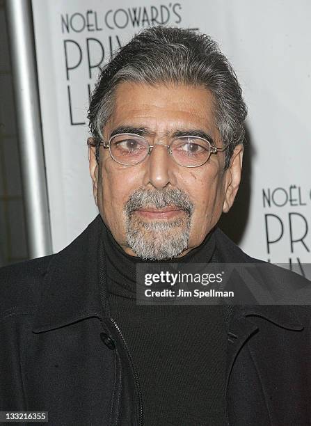 Sonny Mehta attends the "Private Lives" Broadway opening night at the Music Box Theatre on November 17, 2011 in New York City.