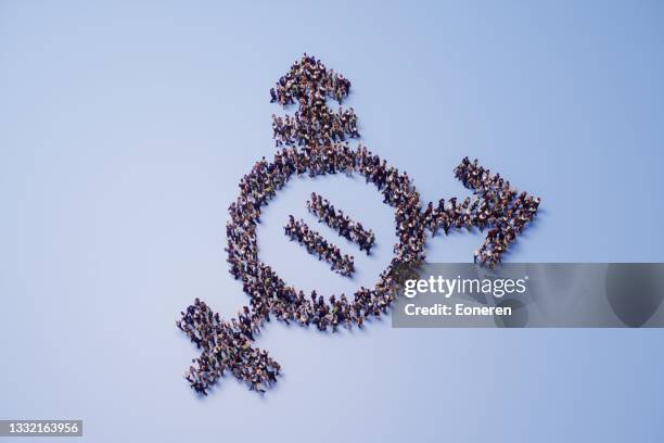 equal sign in transgender symbol with crowd of people - género humano imagens e fotografias de stock