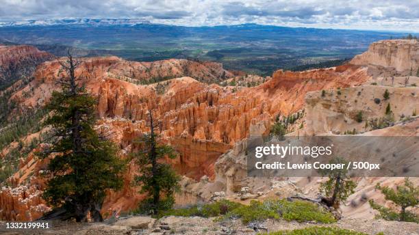 scenic view of landscape against cloudy sky,bryce,utah,united states,usa - mountain peak utah stock pictures, royalty-free photos & images