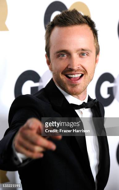Actor Aaron Paul arrives at the 16th Annual GQ "Men Of The Year" Party at Chateau Marmont on November 17, 2011 in Los Angeles, California.