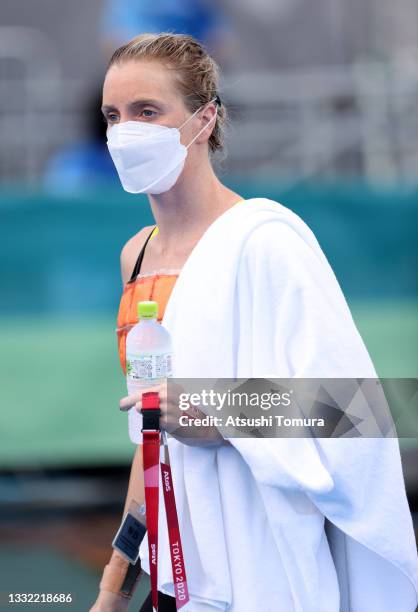 Kareena Lee of Team Australia prepares to compete in the Women's 10km Marathon Swimming on day twelve of the Tokyo 2020 Olympic Games at Odaiba...