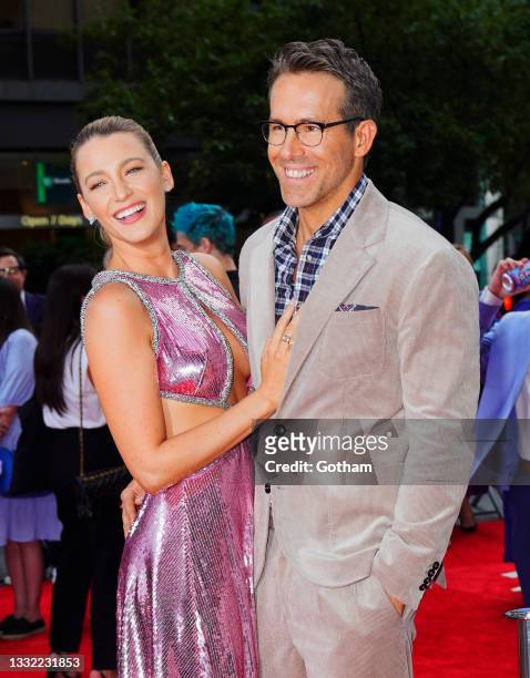 Blake Lively and Ryan Reynolds at 'Free Guy' Premiere on August 03, 2021 in New York City.