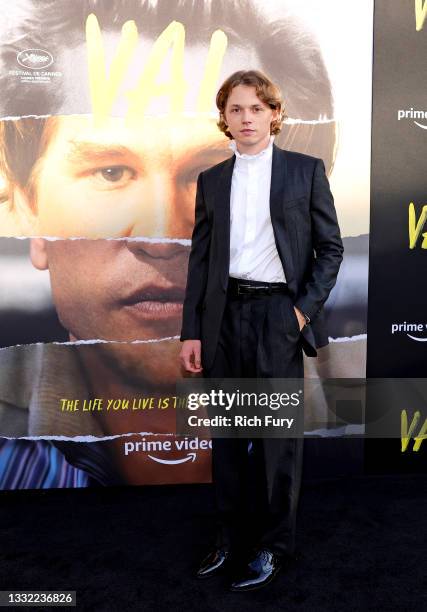 Jack Kilmer attends the Premiere of Amazon Studios' "VAL" at DGA Theater Complex on August 03, 2021 in Los Angeles, California.