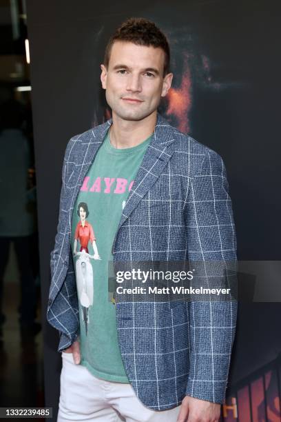 Alex Russell attends the Los Angeles Premiere of "Aftermath" at The Landmark Westwood on August 03, 2021 in Los Angeles, California.