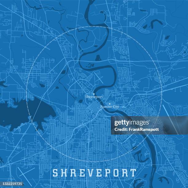 illustrazioni stock, clip art, cartoni animati e icone di tendenza di shreveport la city vector road map testo blu - shreveport