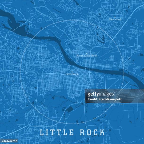 little rock ar city vector road map blue text - v arkansas stock illustrations
