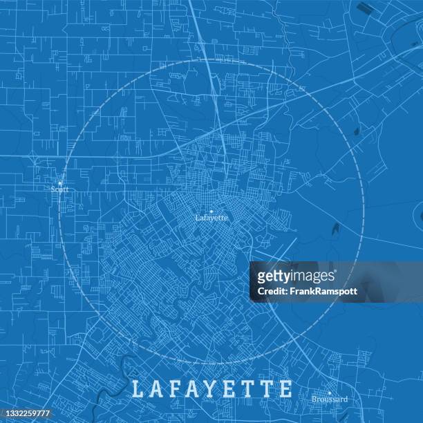 lafayette la city vector straßenkarte blauer text - lafayette louisiana stock-grafiken, -clipart, -cartoons und -symbole