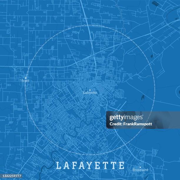 lafayette la city vector road map blue text - lafayette louisiana stock illustrations