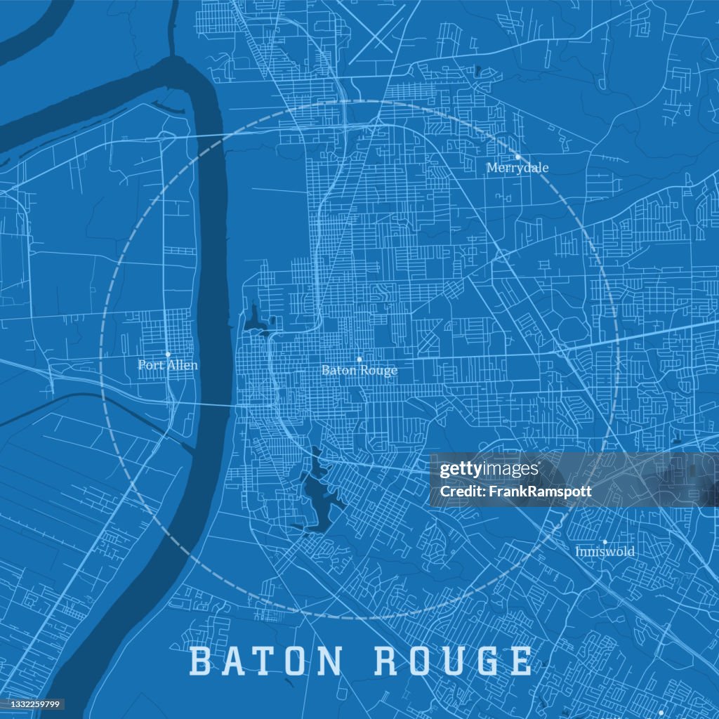 Baton Rouge General Map Baton Rouge La City Vector Road Map Blue Text High-Res Vector Graphic ...