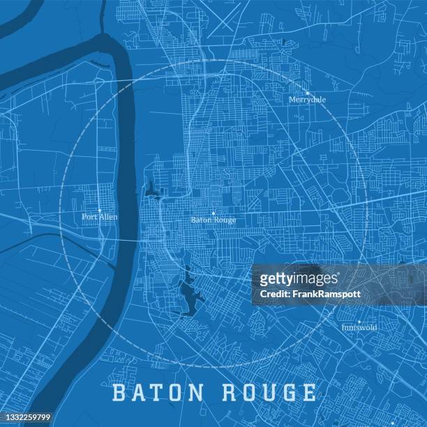 baton rouge la city vector road map blue text - louisiana stock illustrations