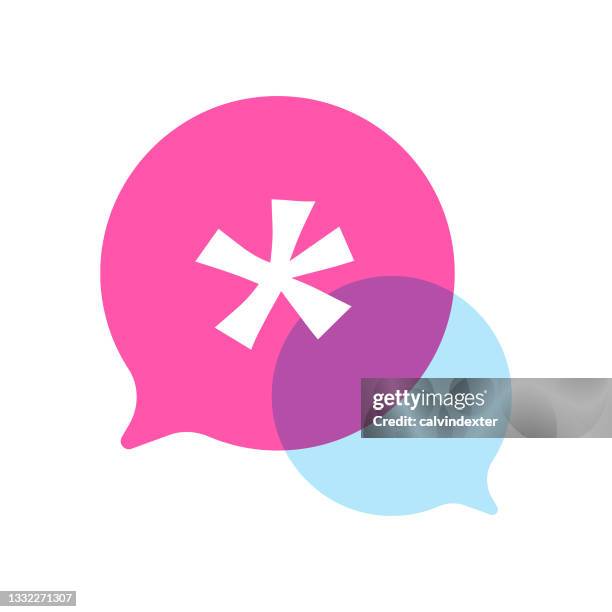 symbol on speech bubble - asterisk stock illustrations